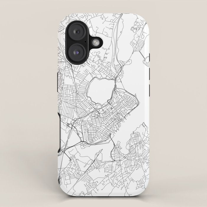 Portland Maine White Map iPhone Case Gallery Image 1