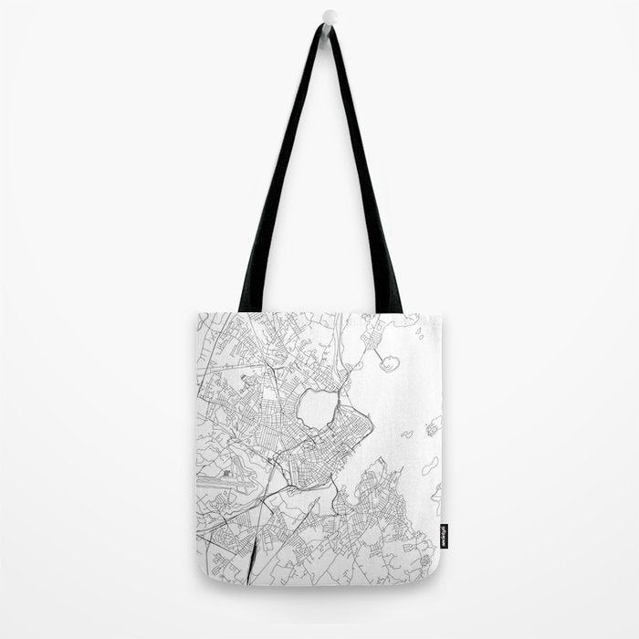 Portland Maine White Map Tote Bag Gallery Image 2