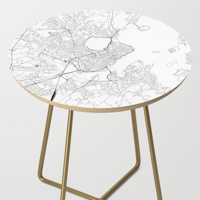 Portland Maine White Map Side Table Gallery Image 2