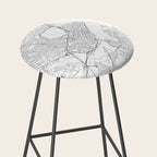 Portland Maine White Map Stool Gallery Image 2