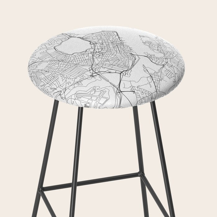 Portland Maine White Map Stool Gallery Image 2