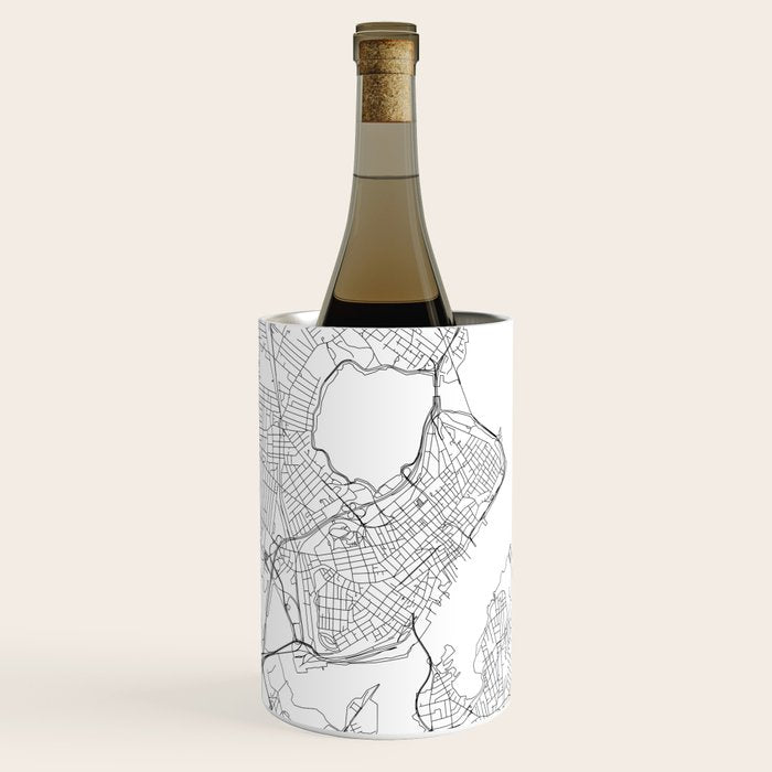 Portland Maine White Map Wine Chiller Gallery Image 1
