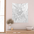 Portland Maine White Map Wall Tapestry Gallery Image 2