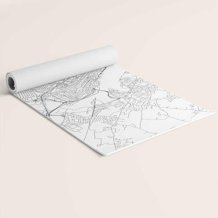 Portland Maine White Map Yoga Mat Gallery Image 2