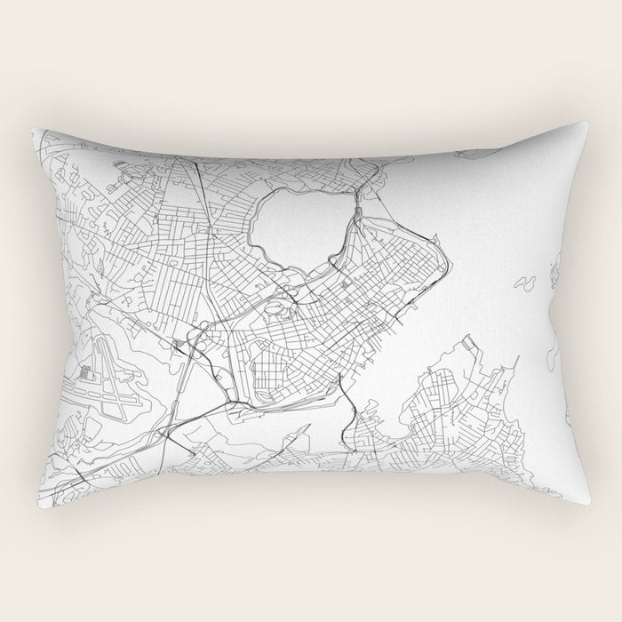 Portland Maine White Map Rectangular Pillow Gallery Image 2