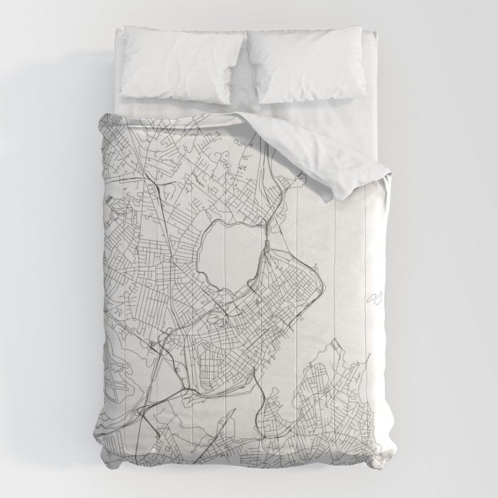 Portland Maine White Map Comforter Gallery Image 6