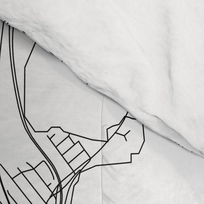 Portland Maine White Map Comforter Gallery Image 4