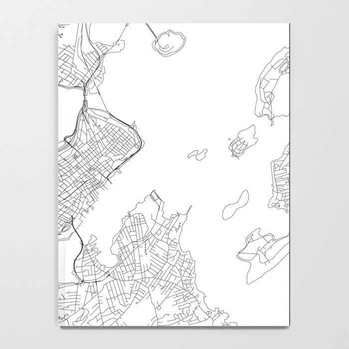 Portland Maine White Map Notebook Gallery Image 4