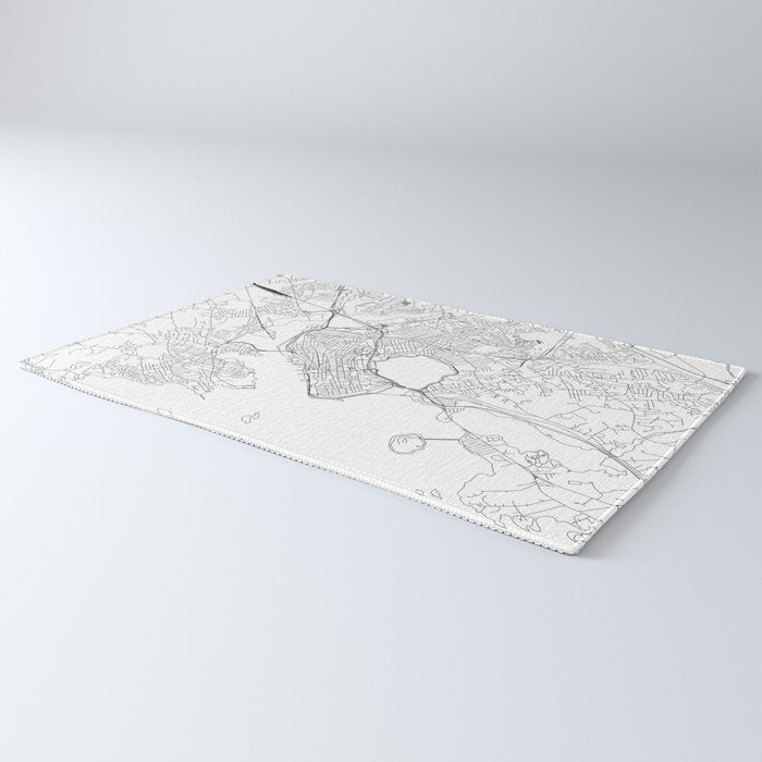 Portland Maine White Map Rug Gallery Image 3