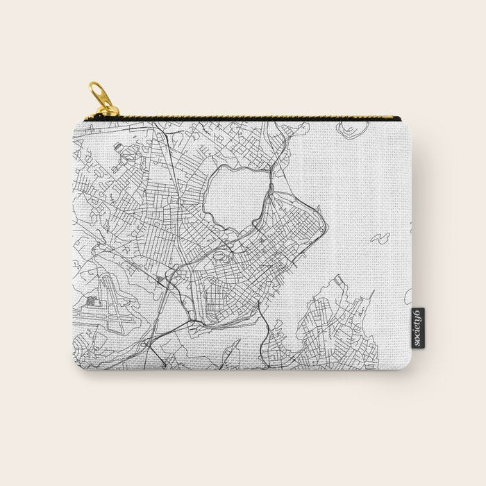 Portland Maine White Map Carry All Pouch Gallery Image 1