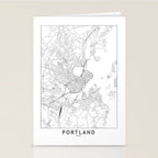 Portland Maine White Map Stationery Card Gallery Image 2