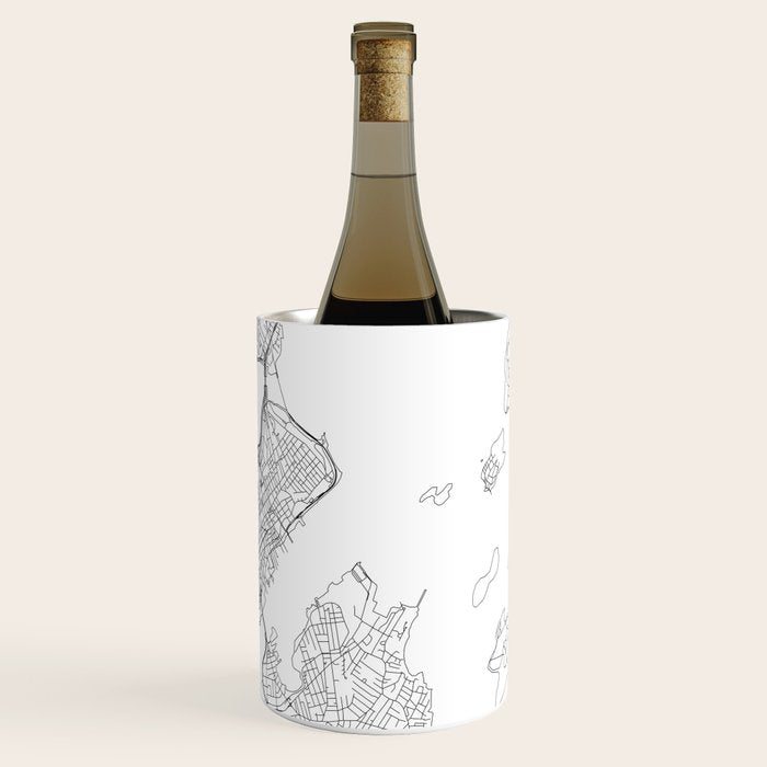 Portland Maine White Map Wine Chiller Gallery Image 3