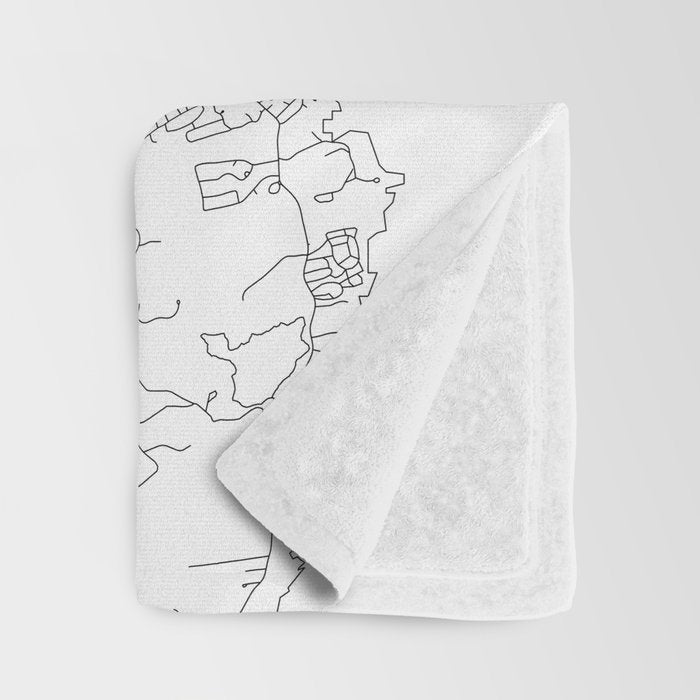 Portland Maine White Map Throw Blanket Gallery Image 3