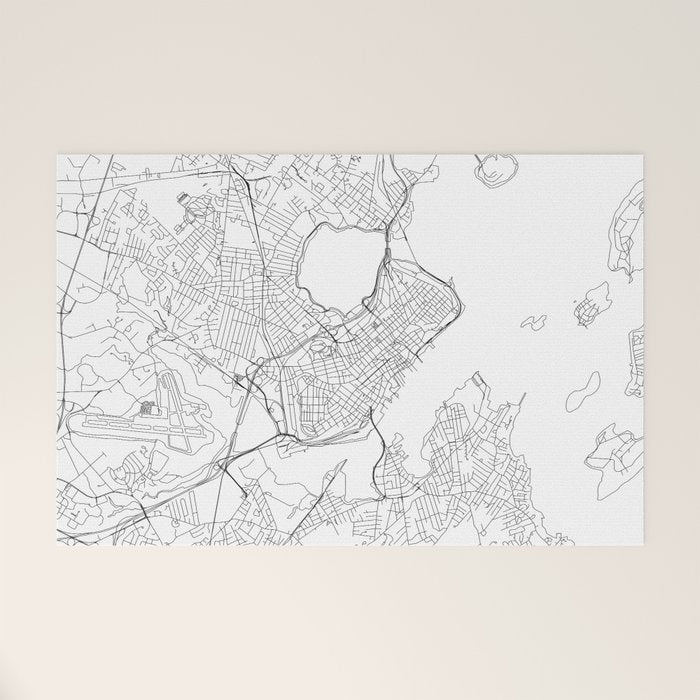 Portland Maine White Map Welcome Mat Gallery Image 1