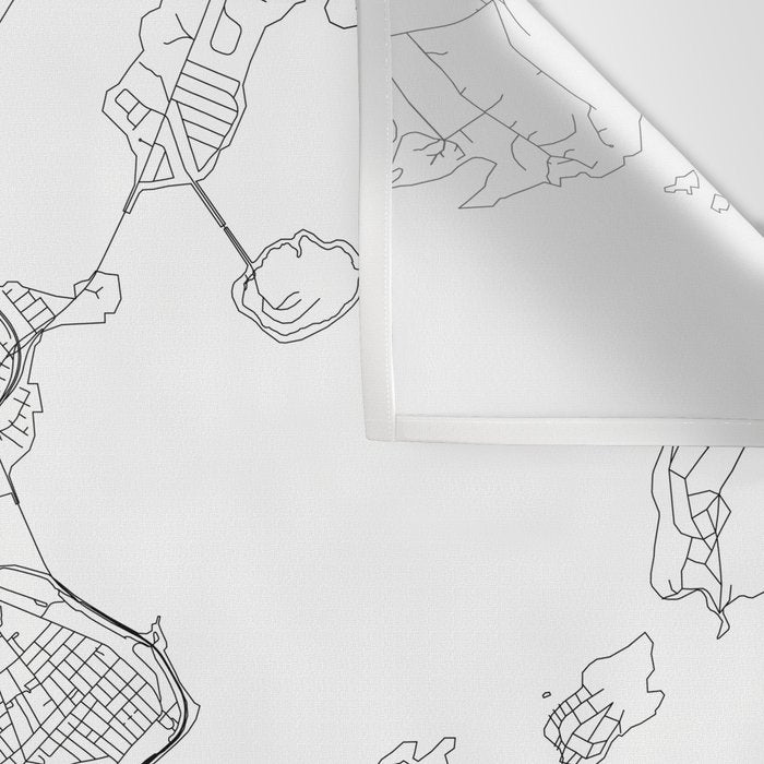 Portland Maine White Map Wall Tapestry Gallery Image 3