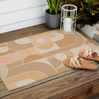 Abstract Bauhaus Shapes - Neutral Colors Outdoor Rug Gallery Image 2