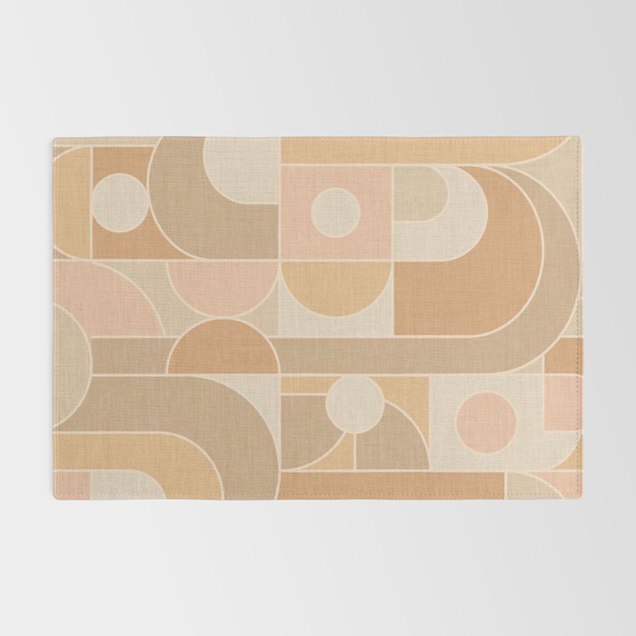 Abstract Bauhaus Shapes - Neutral Colors Rug Gallery Image 2