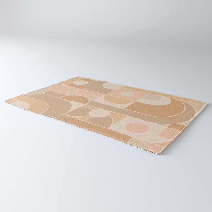 Abstract Bauhaus Shapes - Neutral Colors Rug Gallery Image 3