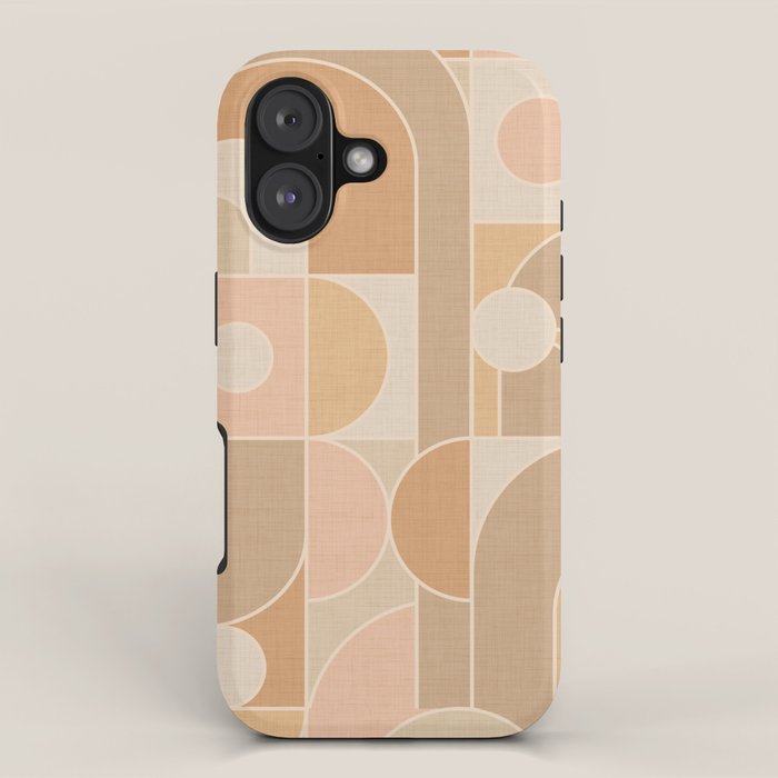 Abstract Bauhaus Shapes - Neutral Colors iPhone Case Gallery Image 1