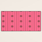 Daisy Stripes Eclectic Cottage Pattern Pink and Brown Desk Mat Gallery Image 3