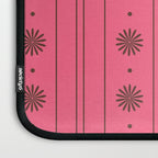 Daisy Stripes Eclectic Cottage Pattern Pink and Brown Laptop Sleeve Gallery Image 3