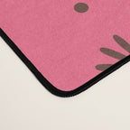 Daisy Stripes Eclectic Cottage Pattern Pink and Brown Desk Mat Gallery Image 4