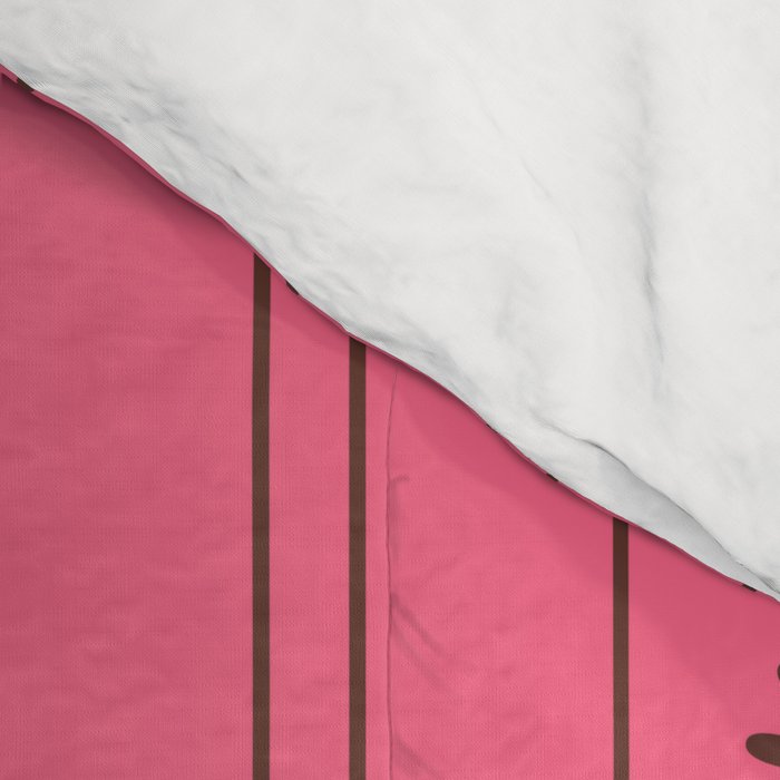 Daisy Stripes Eclectic Cottage Pattern Pink and Brown Comforter Gallery Image 4