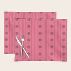 Daisy Stripes Eclectic Cottage Pattern Pink and Brown Placemat Gallery Image 1