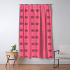 Daisy Stripes Eclectic Cottage Pattern Pink and Brown Window Curtain Gallery Image 5