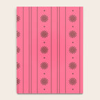 Daisy Stripes Eclectic Cottage Pattern Pink and Brown Notebook Gallery Image 4