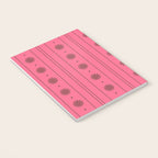 Daisy Stripes Eclectic Cottage Pattern Pink and Brown Notebook Gallery Image 3