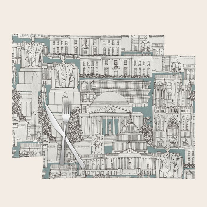 Washington DC toile juniper Placemat Gallery Image 1