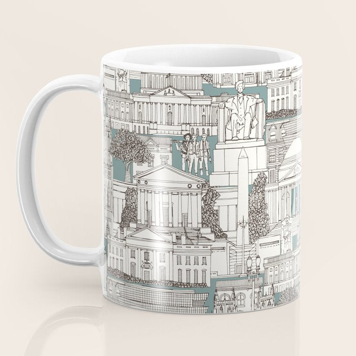 Washington DC toile juniper Coffee Mug Gallery Image 3