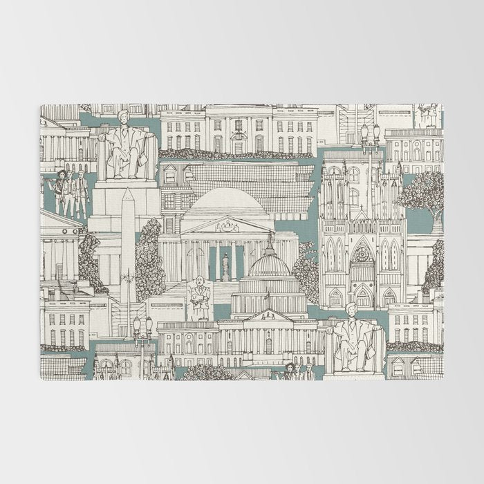 Washington DC toile juniper Rug Gallery Image 2