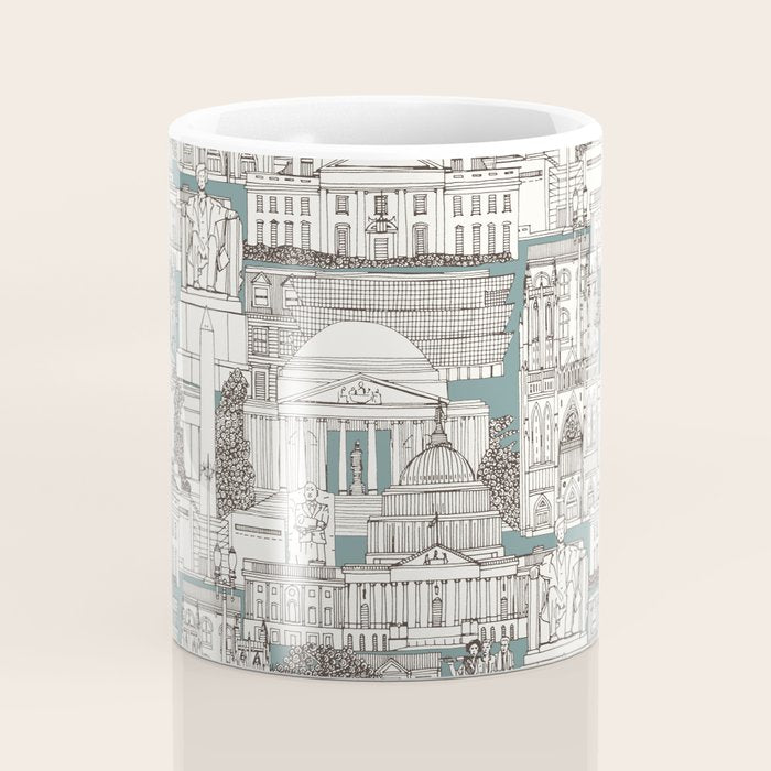Washington DC toile juniper Coffee Mug Gallery Image 4