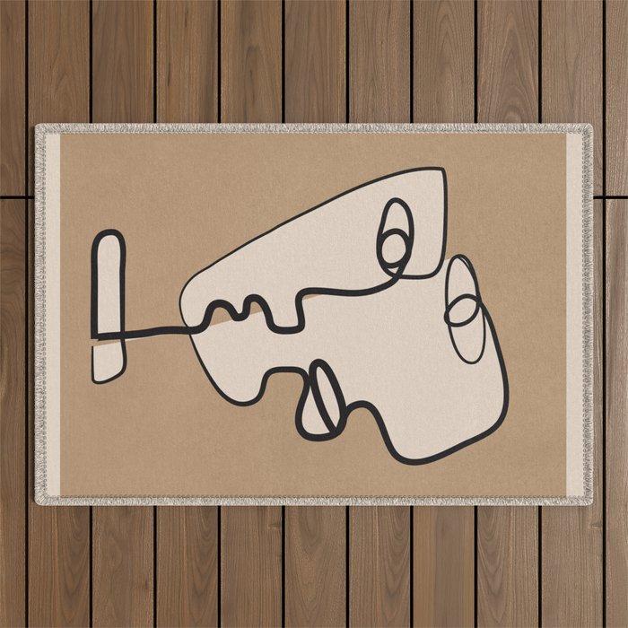 Interwoven Faces 6 Outdoor Rug Gallery Image 1