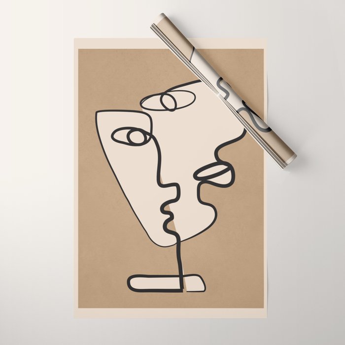 Interwoven Faces 6 Wrapping Paper Gallery Image 1