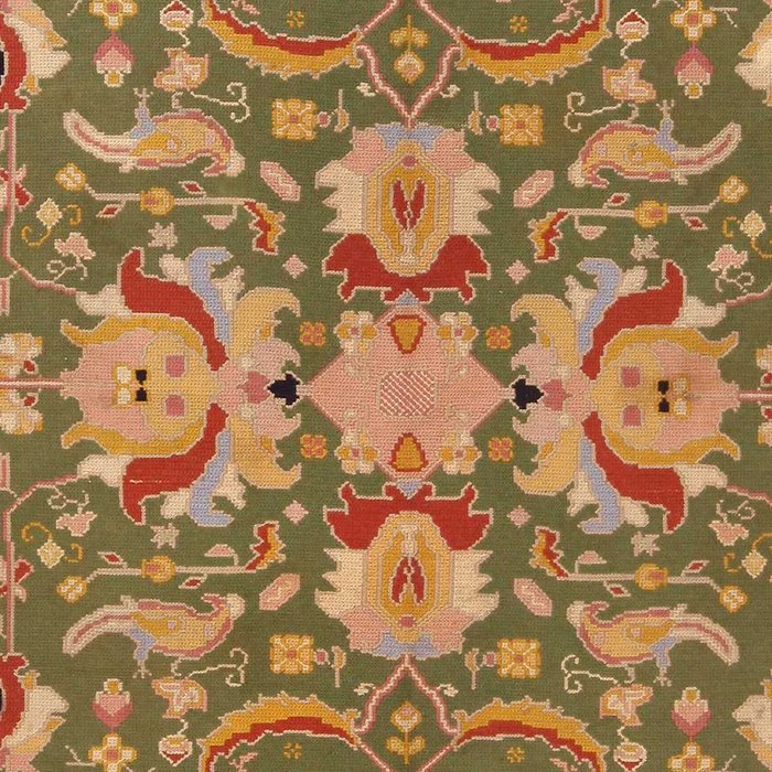 Antique Portuguese Needlepoint Rose Green Pattern Coffee Mug Gallery Image 2