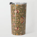 Antique Portuguese Needlepoint Rose Green Pattern Travel Mug Gallery Image 3