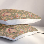Antique Portuguese Needlepoint Rose Green Pattern Pillow Sham Gallery Image 3