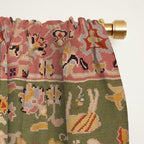 Antique Portuguese Needlepoint Rose Green Pattern Window Curtain Gallery Image 2