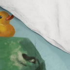 Playful T-Rex in Bathtub in Green Comforter Gallery Image 4