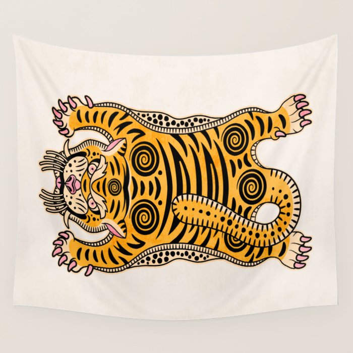 King Of The Jungle 01: Golden Tiger Edition Wall Tapestry Gallery Image 1
