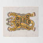 King Of The Jungle 01: Golden Tiger Edition Throw Blanket Gallery Image 2