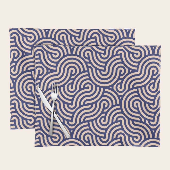SWIRL Lapis and Almond Placemat Gallery Image 1