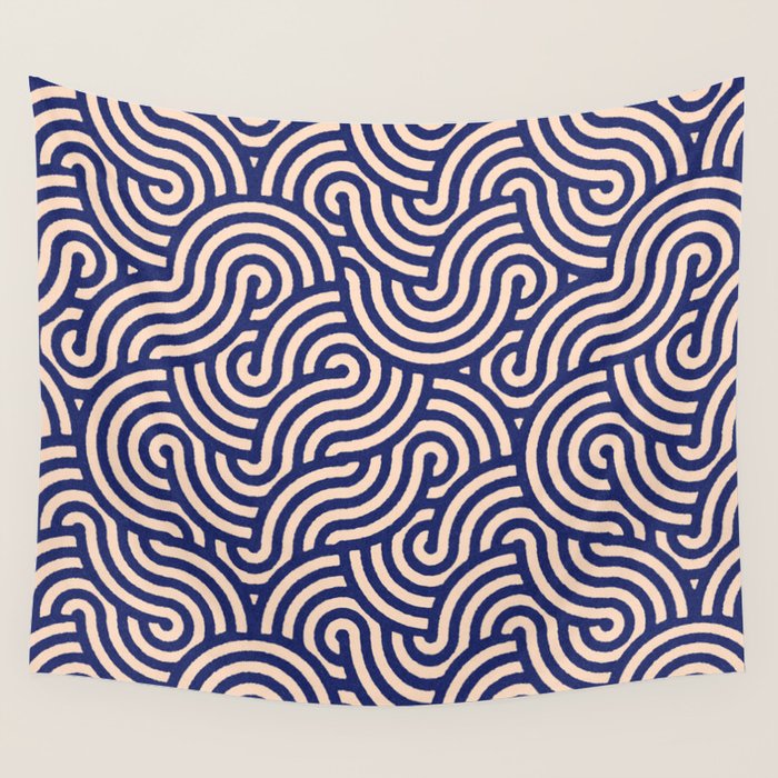 SWIRL Lapis and Almond Wall Tapestry Gallery Image 4