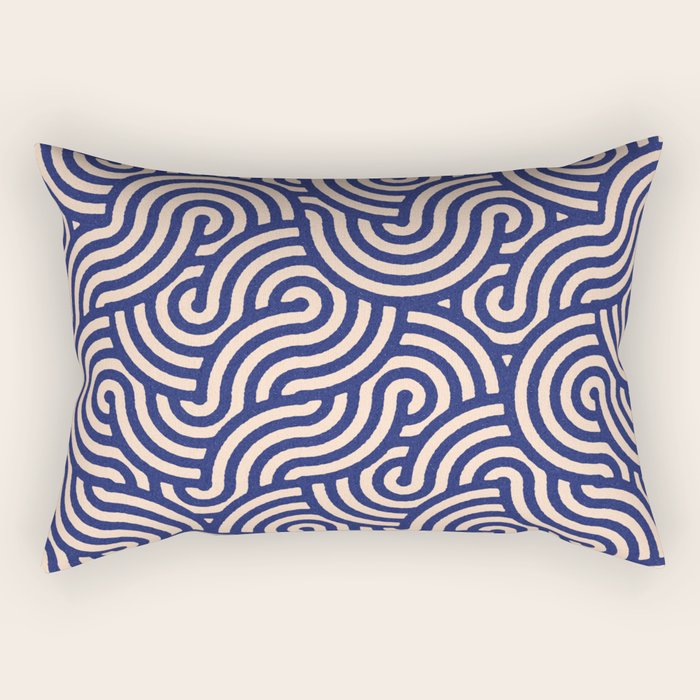 SWIRL Lapis and Almond Rectangular Pillow Gallery Image 2