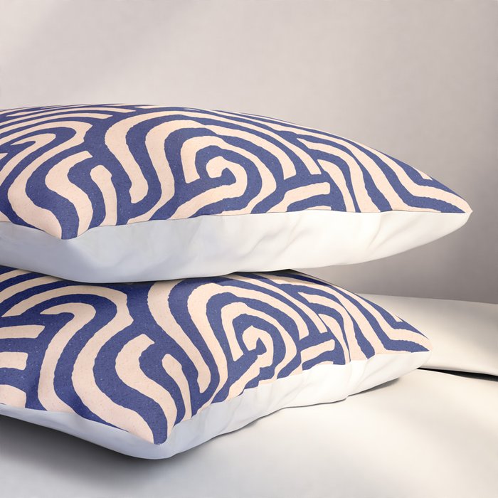 SWIRL Lapis and Almond Pillow Sham Gallery Image 3