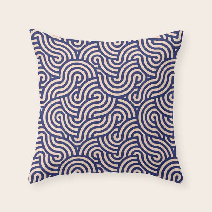 SWIRL Lapis and Almond Throw Pillow Gallery Image 6