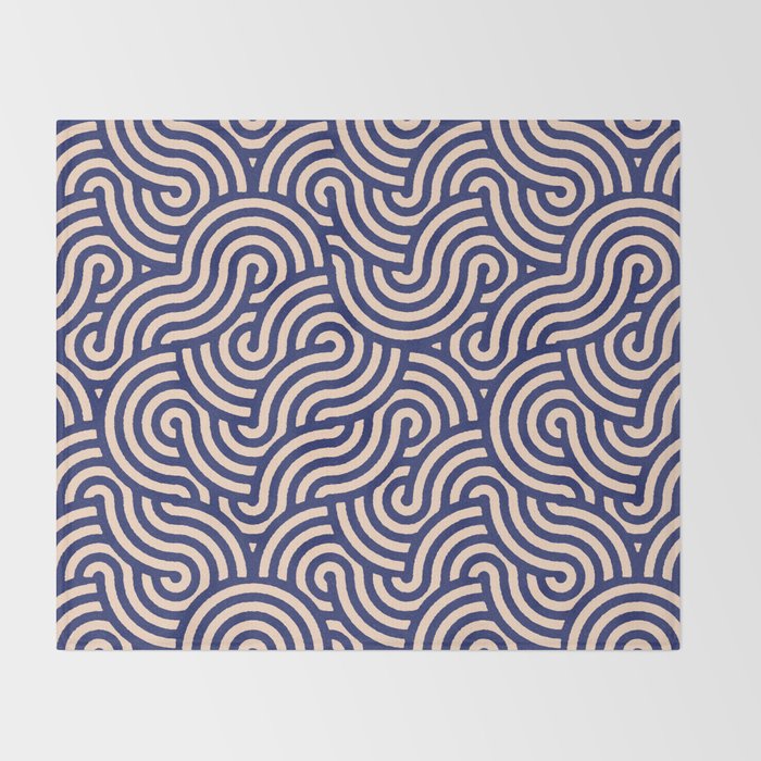 SWIRL Lapis and Almond Throw Blanket Gallery Image 2